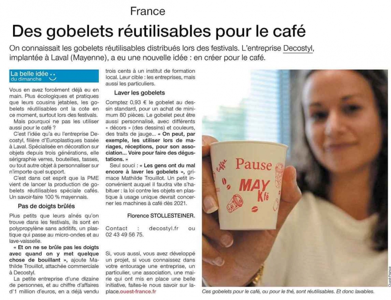 Des gobelets r&eacute;utilisables pour le caf&eacute; : MAYKf&eacute;